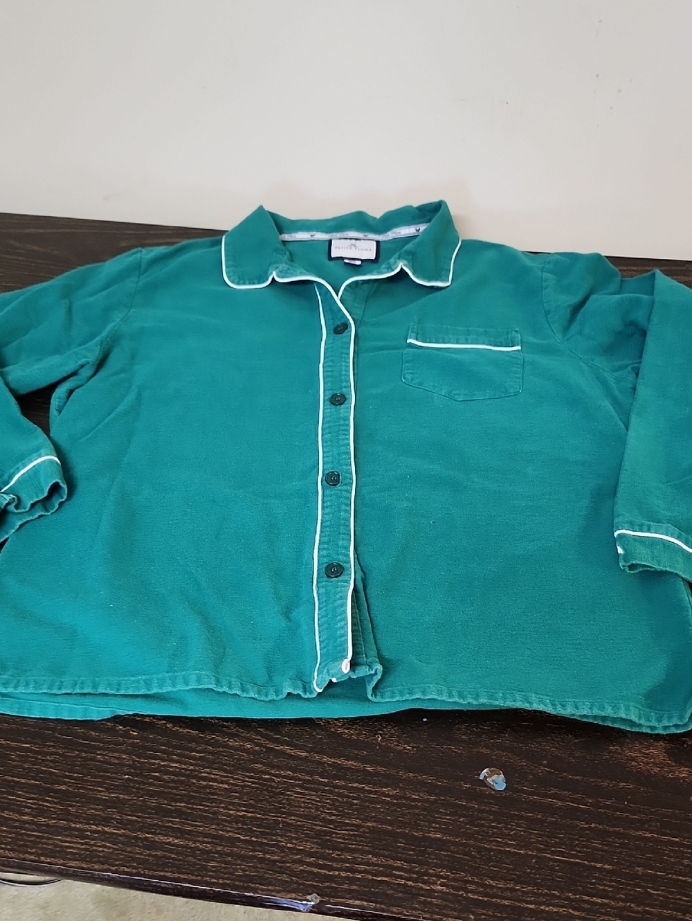 PETITE PLUME LUXE PIMA EVERGREEN PAJAMA TOP XL